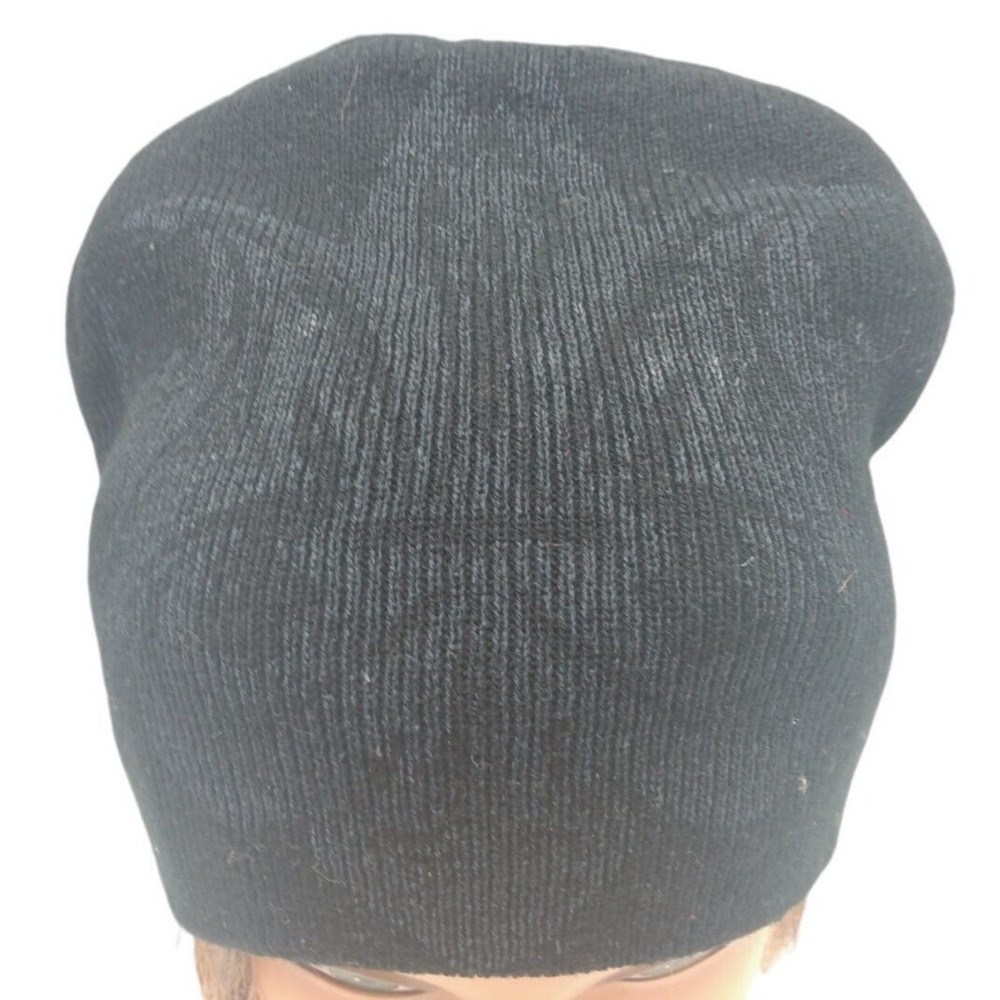 Black Knit‎ Plain Beanie Ski Sports Winter Brimless Snow Hat School Wear Unisex